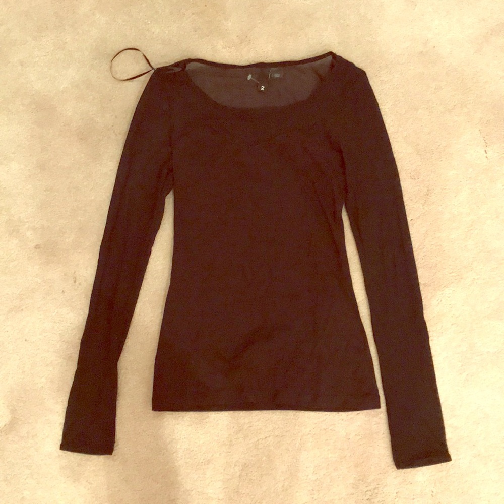 H&M long sleeve dress shirt: black size 2